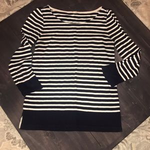 J Crew Navy Stripe Top